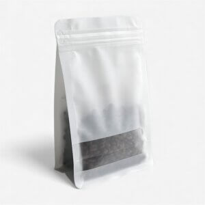 Пакет з плоским дном і віконцем білий