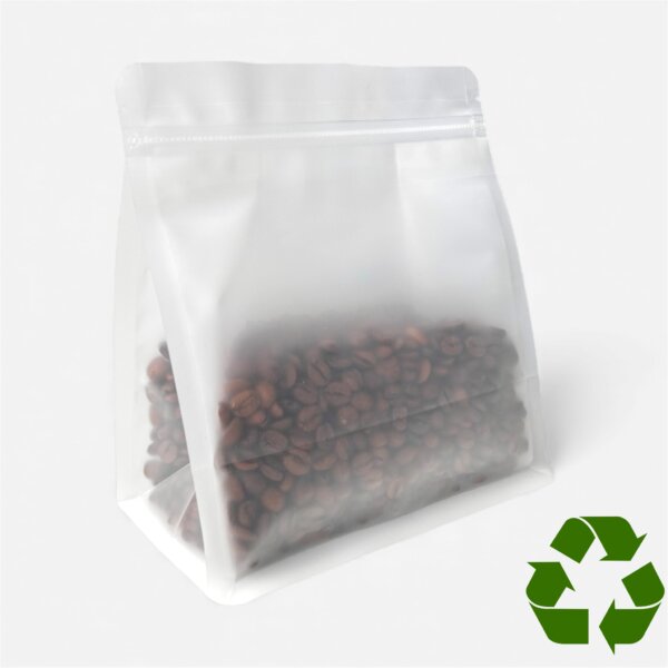 Пакет з плоским дном матовий білий (напівпрозорий)